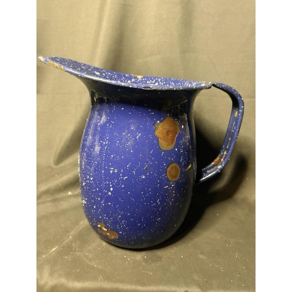 Geuder Paeschke & Frey Co. Other - WWII USN Geuder Paeschke & Frey Co Blue Enamel Graniteware Pitcher 5 QT